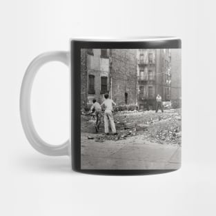 Boys Playing Sandlot Ball, 1954. Vintage Photo Mug